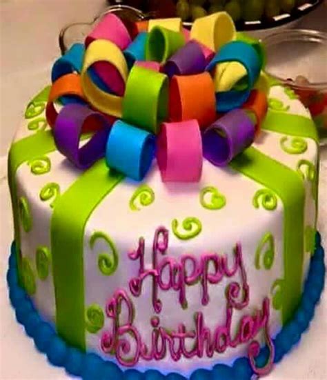 Multicolored Birthday Cake Birthday Wishes Greetings Happy Birthday