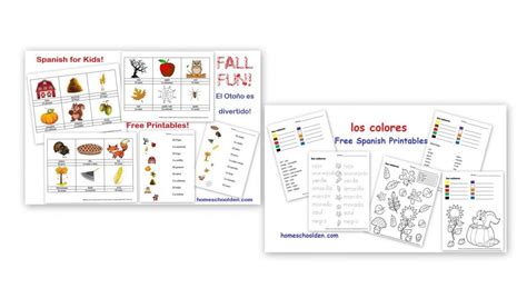 Spanish number flashcards for kids |spanish and english language cards, preschool spanish learn to count, homeschool spanish learn to did you scroll all this way to get facts about spanish activities? Free Spanish Worksheets for Kids: Fall Words and Colors ...
