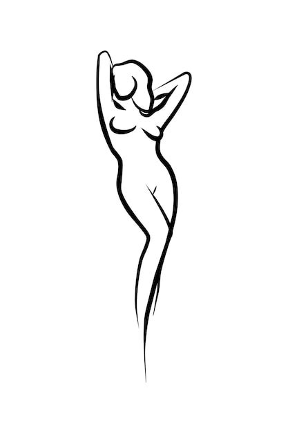 Humo en forma de silueta hermosa chica sexy desnuda ilustración
