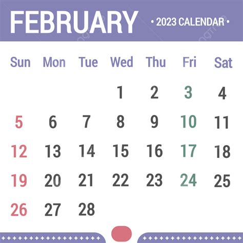 February 2023 Calendar Png Transparent February 2023 Calendar Purple
