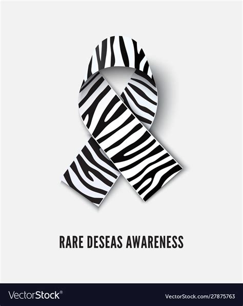 Rare Diseases Awareness Ribbon Realistic Vector Image