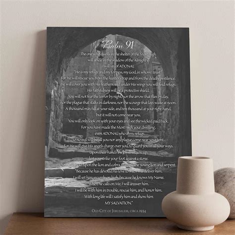 Psalm 91 The Prayer Of Protection 16x20 Gallery Wrapped Canvas Art