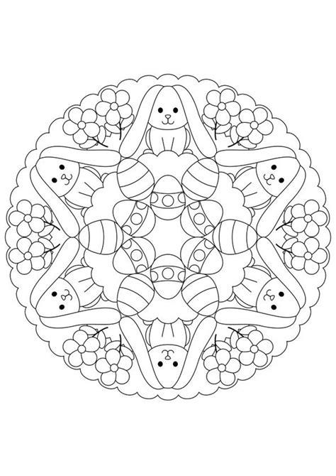 Easter Bunny With Big Eggs 15 Coloring Page In 2020 Mandala Coloring