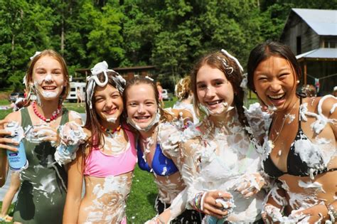 Shaving Cream Fight Rockbrook Summer Camp For Girls