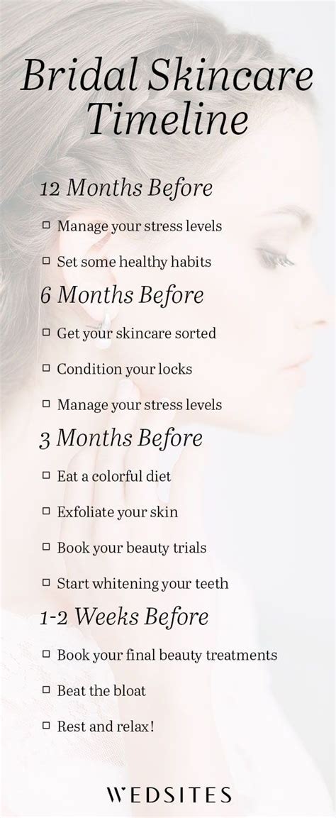 Pre Wedding Beauty Timeline How To Prepare Your Mind Skin Body