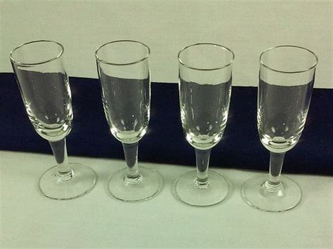 Vintage Aperitif Glasses Set Of 4 Crystal Stemmed Cordials Clear