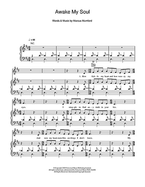 Awake My Soul sheet music by Mumford & Sons (Piano, Vocal & Guitar