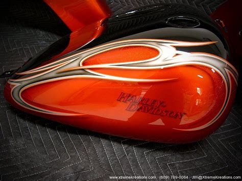 Harley Candy Orange Heritage Motorcycle Painting Custom Motorcycle