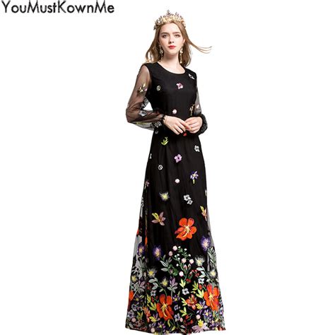Youmustknowme 2018 Maxi Long Dress Women Lantern Long Sleeve Black