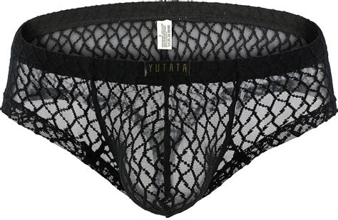 Winday Men Briefs Lace Silk Low Rise Bikini Briefs And Breathable