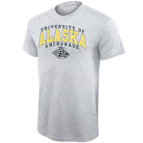 Alaska Anchorage Seawolves Gray Arch Over Logo T Shirt