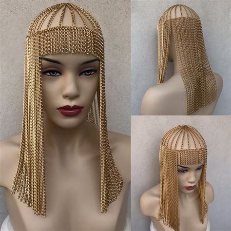 Gold Chain Wig Gold Hair Chain Hair Jewelry Hair Etsy In 2023 Hair