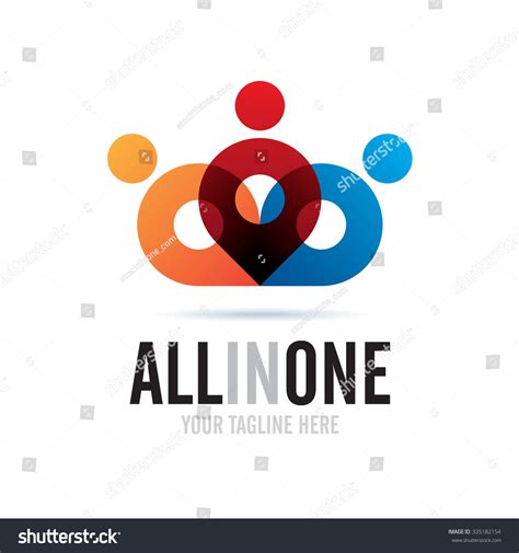 All One Icon Logo Element Stock Vector Royalty Free 335182154