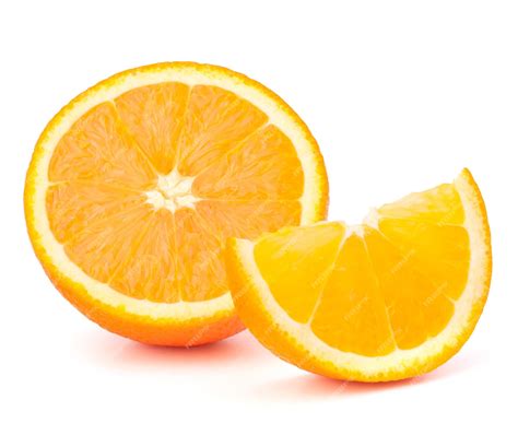 Premium Photo Orange Fruit Half And Segment Or Cantle Isolated On