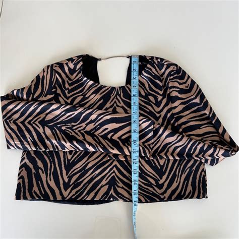Zara Tiger Print Long Sleeve Top With Gold Chain Depop