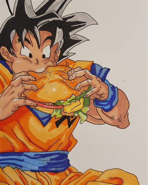 Artstation Goku Eats A Burger