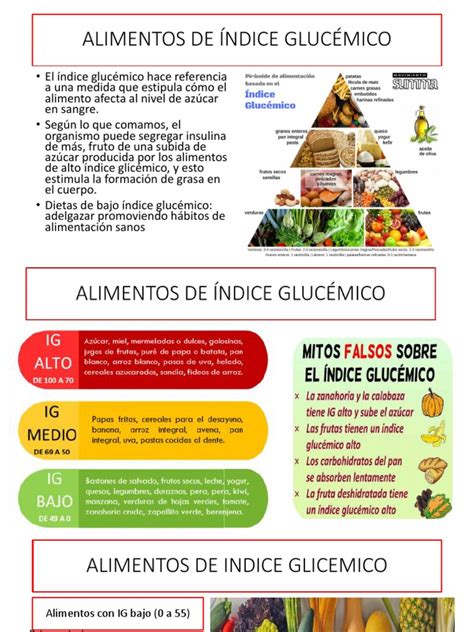 Alimentos De Índice Glucémico Nivel De Glucosa Dieta