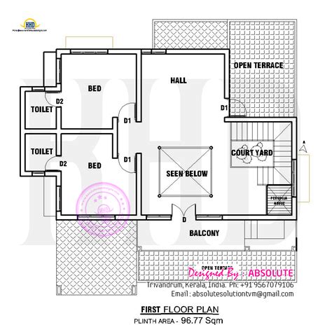 Beautiful Home With Plan By Absolute Solution Kerala Home Design And