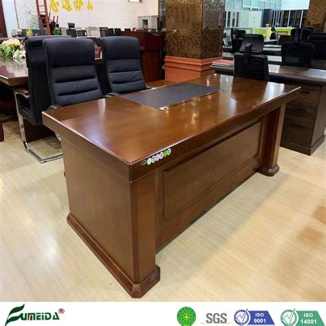 China Antique Style L Shape Design Office Manager Wooden Desk Furniture