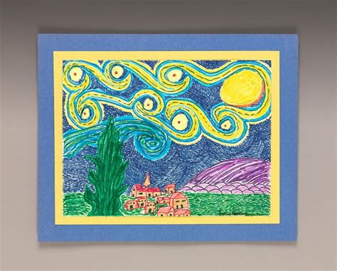 Draw A Twist On Starry Night Craft