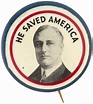 Hake's - ROOSEVELT HE SAVED AMERICA 1936 PORTRAIT BUTTON HAKE #2038.