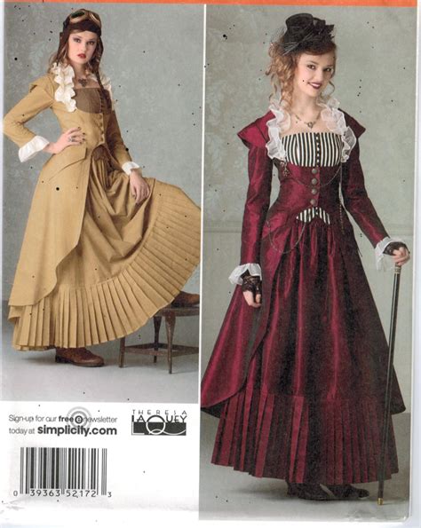 simplicity pattern 2172 steampunk victorian titanic designer costumes misses sizes 6 12