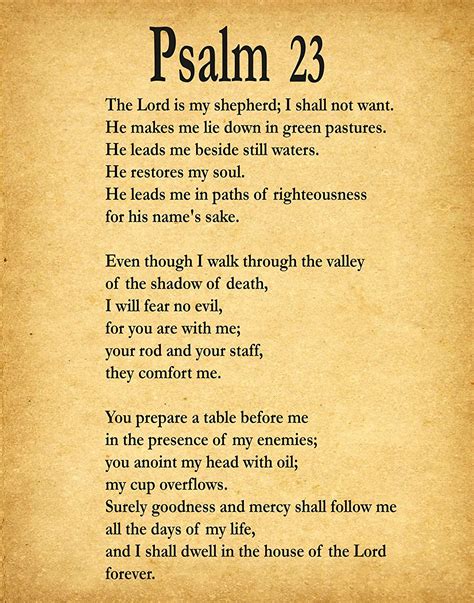 Free Printable Copy Of The 23rd Psalm