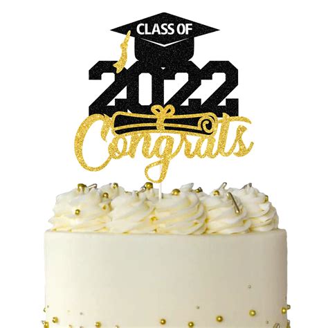Buy Goldandblack Glitter Class Of 2023 Congrats Cake Toppercongrats 2023
