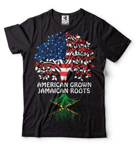 Jamaica T Shirt American Grown Jamaican Roots T Shirt Jamaican Etsy