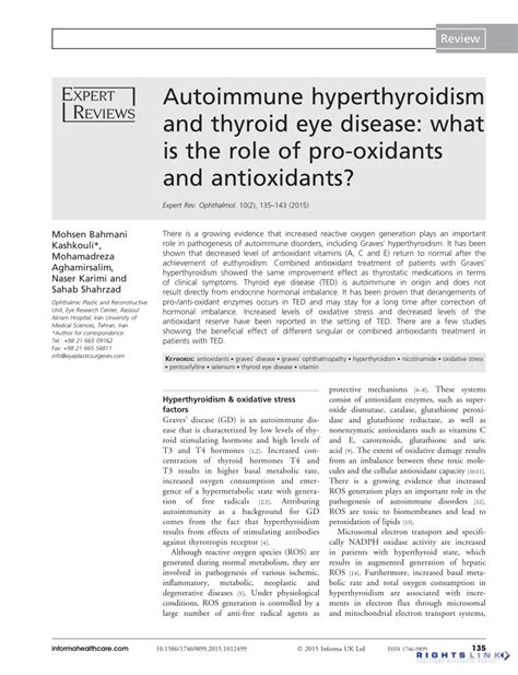 Pdf Autoimmune Hyperthyroidism And Thyroid Eye Disease What Is The