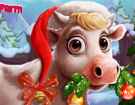 Baby Cow In Christmas Hat On Behance