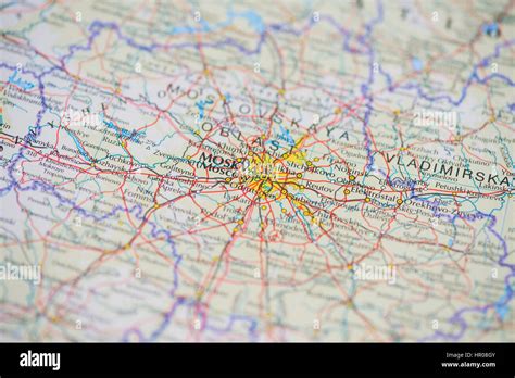 Russia Map Showing Moscow Stock Photo Alamy