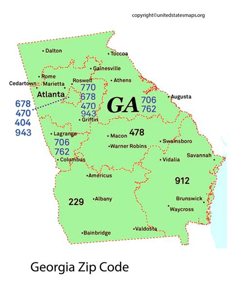 Georgia Zip Code Map Map Of Georgia Zip Codes