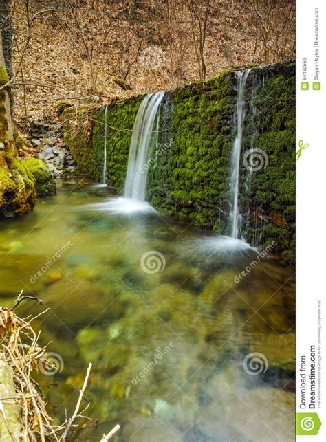 Amazing Waterfall On Crazy Mary River Belasitsa Mountain Stock Photo