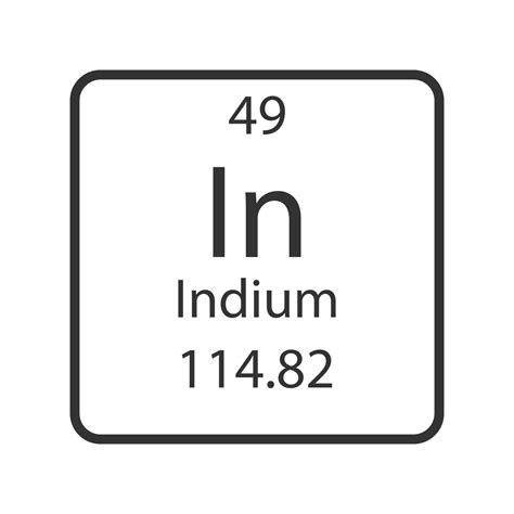 Indium Symbol Chemical Element Of The Periodic Table Vector