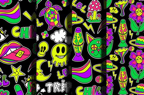 Psychedelic Acid Trippy Collection By Lucia Fox Thehungryjpeg