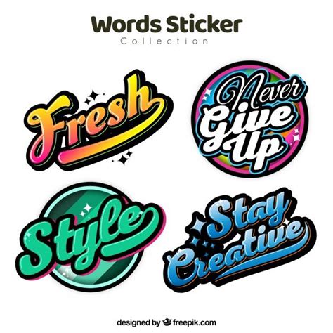 Premium Vector Pack of modern words stickers Diseños de letras Logotipo de tipografía