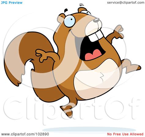 Royalty Free Rf Clipart Illustration Of A Happy Jumping Squirrel By