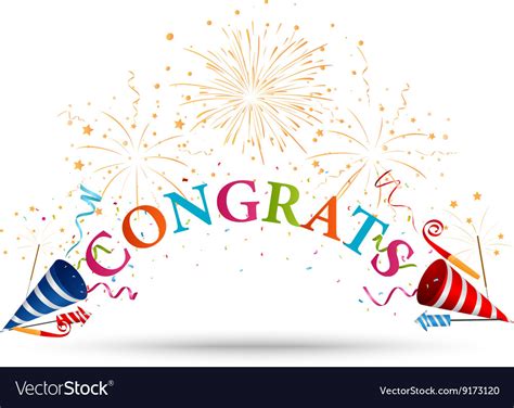 Congratulations Celebration With Fireworks Vector Image