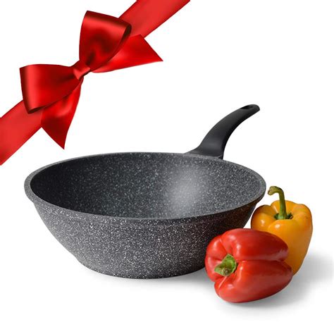 Procook Granite Stone Non Stick Wok 30cm Large Induction Stir Fry