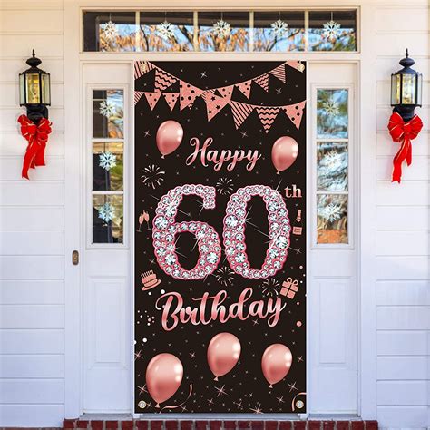 Buy Lnlofen 60th Birthday Door Cover Banner Decoration For Women Rose