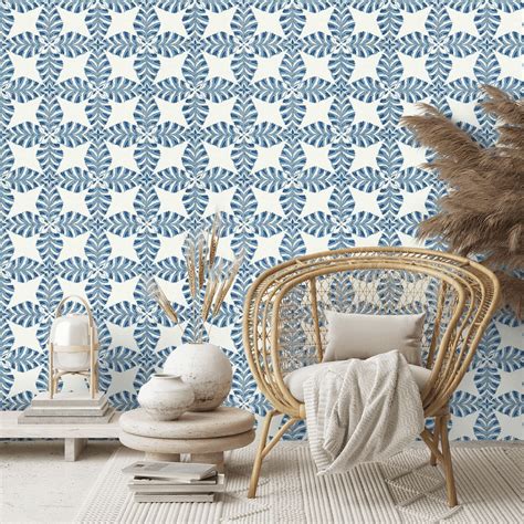 Starleaf Wallpaper Blue By Thibaut T2974