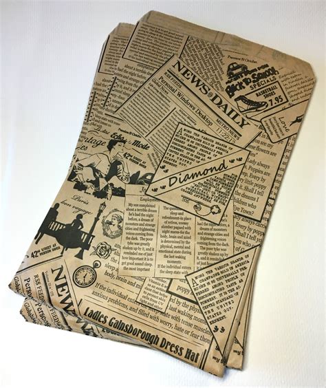Kraft Newsprint Bags 100 6x9 Paper Bags Merchandise Bags Etsy