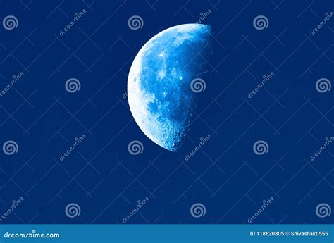 Blue Moon On It Half Of Size Stock Image Image Of Astrology Color
