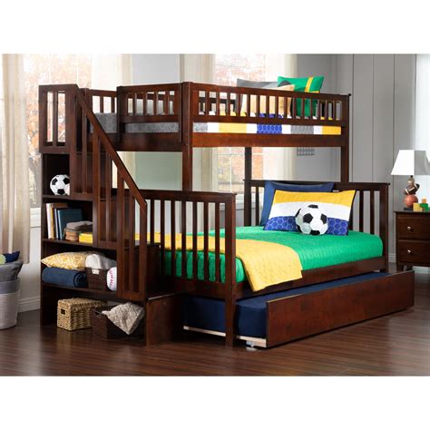 Woodland Staircase Bunk Bed Twin Over Full In Multiple Colors And