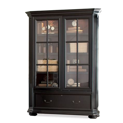 15 Photos Black Bookcases With Glass Doors