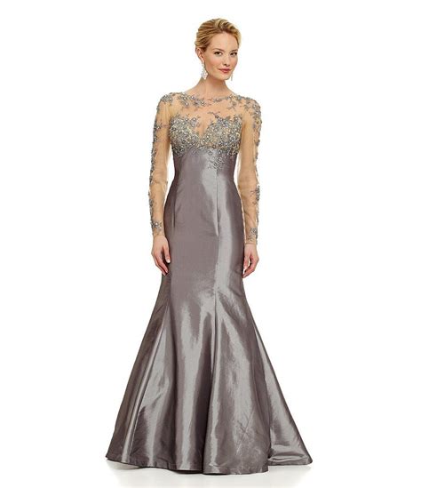 Gorgeous prom gowns featuring sequins and beads, elegant lace special dresses special occasion dresses turquoise prom dresses mother of the bride dresses costura fashion mac duggal beaded gown bridal salon prom dresses formal dresses couture. Mac Duggal Long-Sleeve Beaded Gown | mother of the bride | Pinterest | Macs, Gowns and Fancy