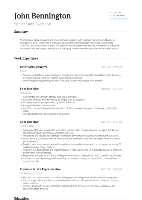 Looking to leverage my keen ability to quickly build meaningful relationships with prospective customers in an environment like acme corp where i can. Senior sales executive cv summary March 2021