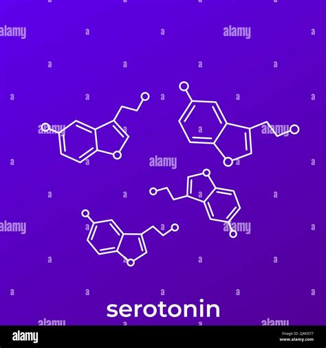 Moléculas De La Hormona Serotonina Ilustración Vectorial Imagen Vector De Stock Alamy