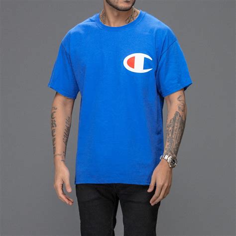Unparalleled and unmatched to all other shopping destinations, the incredible. Royal blue Champion Chest Logo T-shirt - WEHUSTLE ...